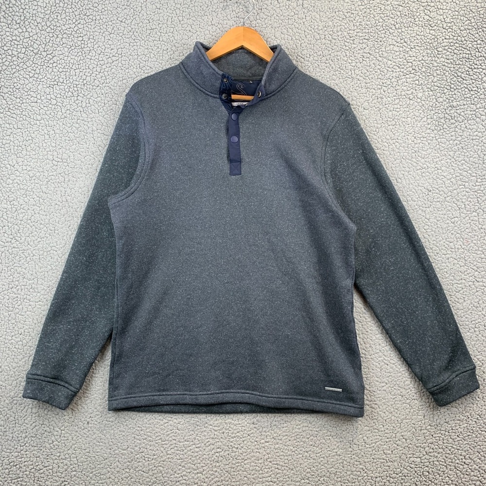 Swannies Golf Wolff Fleece Pullover Snap Charcoal Mens Large